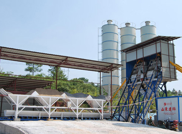 中铁电气化局双JS750组合搅拌站