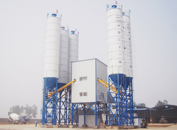 中铁二十一局津秦客运专线项目一分部HLS180混凝土搅拌楼